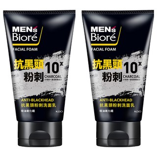 MEN'S Biore抗黑頭粉刺洗面乳 有效清潔臉部健康透亮 告別老廢角質, 100g, 2條