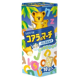 LOTTE 樂天 小熊餅 (牛奶風味) 家庭號 10包入 可愛小熊圖案餅乾, 195g, 1盒