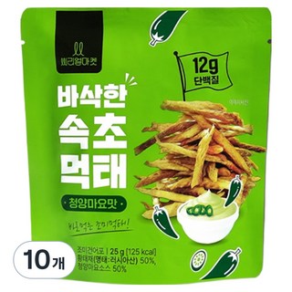 Seareal market 束草酥脆明太魚乾 青陽辣椒美乃滋口味, 25g, 10個