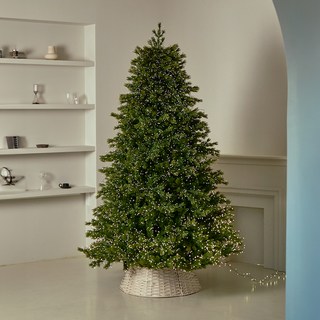 HOMETNER 聖誕裝飾 聖誕樹圍籬 藤編籃, 米色, 65cm, 1個