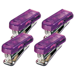 SDI 手牌 迷你晶透型訂書機, 紫色, 4個