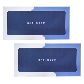 矽藻土 軟地墊 適用於臥室/廚房/玄關/浴室, 藍色, 80 x 40cm, 2片