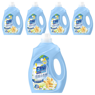 白蘭 含熊寶貝馨香超濃縮洗衣精 質感小蒼蘭, 2.5kg, 5桶