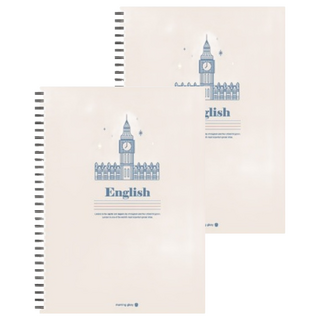 morning glory 450 精裝英文線圈筆記本 16開, 款式隨機, 2本