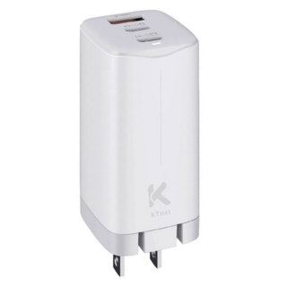 KTnet 廣鐸 UP65 GAN氮化鎵1A2C充電器 - PD+QC快速充電 65W輸出, 白色, 1個