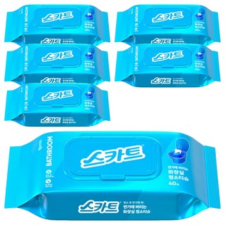 Scott 可麗舒 可沖馬桶廁所清潔濕巾 40抽, 6個