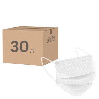 EYL'S 艾爾絲 成人平面醫用口罩, 雪白色, 30片, 1盒