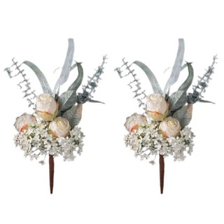 KUIBAO 快豹生活 Ingrid北歐風極簡花器 燒玫瑰三頭 2支, 白色