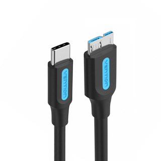 VEnTIOn 威迅 USB C 轉 USB3.0 Micro B 端 硬碟快速讀取傳輸線, 1m, 黑色, 1條