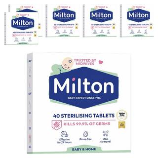 Milton 米爾頓 消毒錠 奶瓶/奶嘴/洗衣機清潔 次氯酸 40顆, 340g, 6組