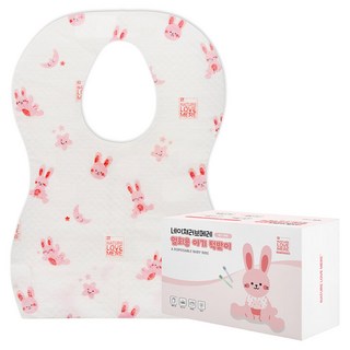 네이쳐러브메레 일회용 아기턱받이, 루나레빗, 20개입, 1개