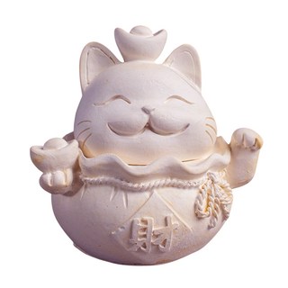 QIDINA 5行開運貓除濕防霉珪藻土塊 貓頭貓身可分開, 紅色