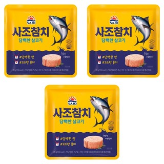 사조 담백한 살코기 참치 파우치, 85g, 3개