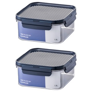 LocknLock 樂扣樂扣 Modular 正方形積木晶透保鮮盒, 2個, 1L