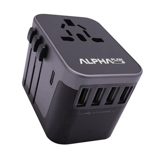 ALPHAPLAN 28W 海外旅行用萬用轉接頭 黑色 JY-305B, 1個