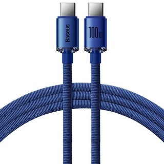Baseus 倍思 晶耀系列 雙Type-C快充數據線 100W 480Mbps, 1.2m, 藍色, 1條