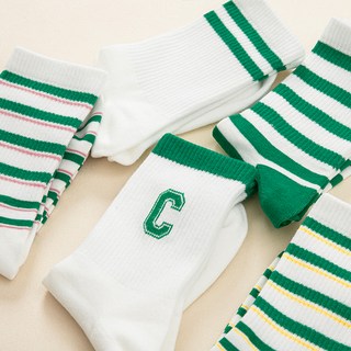 BASE ALPHA ESSENTIALS 女性圖案中筒襪5件組