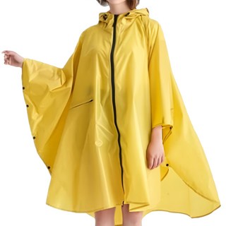 加寬款素面前開一件式斗篷機車雨衣 F0592-XL07, 黃色, XL