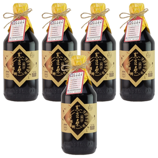 黑豆桑 天然極品頂級黑金醬油 添加海鹽 高粱代替小麥 黑豆釀造, 550ml, 5瓶