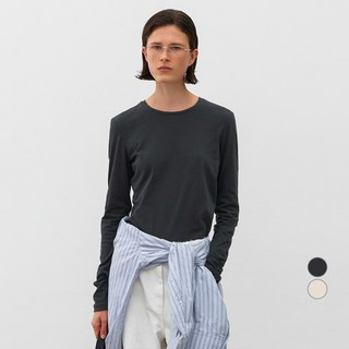 AtelierNain 女士基本款透膚圓領修身T恤 T-7089