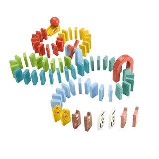 fisher-price 費雪 原木玩具 HXT96 骨牌組 72p, 1套, 混色