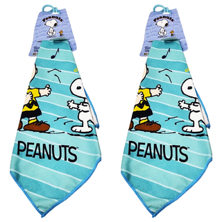 MORINO 摩力諾 PEANUTS 史努比 超細纖維印花擦拭巾 SN804 35 x 35cm 跳舞趣, 1入, 2條