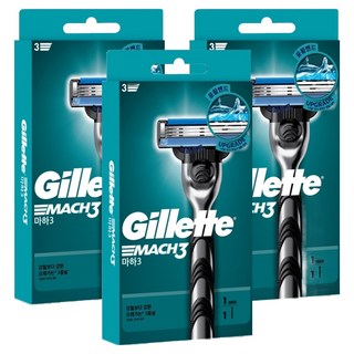 Gillette 吉列 正品 Mach3 手動刮鬍刀, 1入, 3個