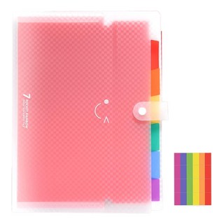 YUNIBEE 7格彩虹手提風琴夾 + 標籤貼紙, 1個, 白色