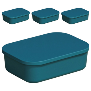 小麥購物 可疊加收納盒 L2918 小扁, 藍色, 4個