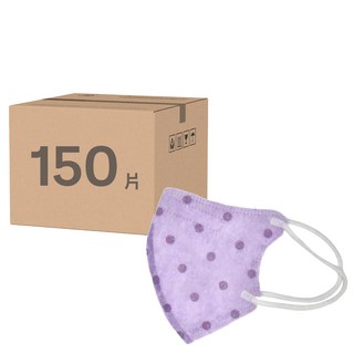 淨新科技 醫療口罩 超幼幼 3D 細耳 9.5 x 8.5cm, 50片, 3盒, 紫點點