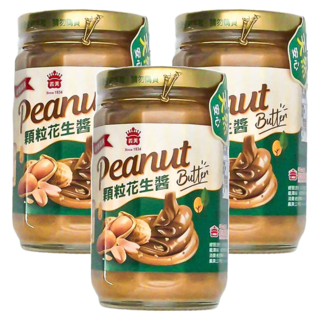 義美 顆粒花生醬 鹹香, 290g, 3罐
