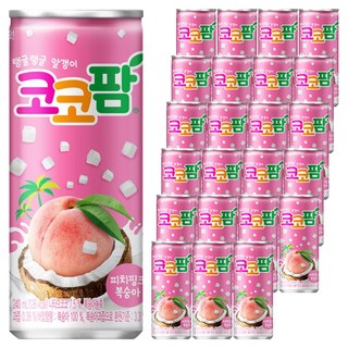 coco palm 水蜜桃椰果飲料 粉色, 240ml, 24罐