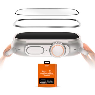 HODA 好貼 滿版黑 霧面玻璃貼 + 鈦合金保護框, 太空灰, 1組