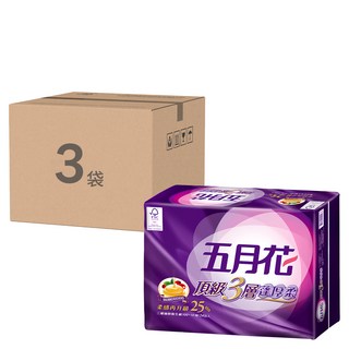 五月花 頂級蓬厚柔抽取衛生紙 3層 玫瑰果油 100抽, 24包, 3袋
