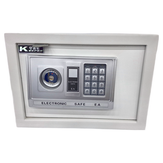 KEEPER SAFE BOX 守護者保險箱 25EAK, 密碼+鑰匙, 雙鑰匙款, 更防盜更安全, 白色