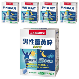 SENTOSA 三多 男性薑黃鋅複方錠, 精神充沛 加班應酬有元氣, 700mg, 60錠, 5盒