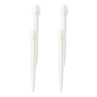 轉轉答案筆 中性筆, ABS+金屬材質, 約18g, 0.5mm黑芯, 白色/黑色外殼, 4支