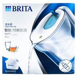 BRITA 濾水壺 Style設計師款 水壺 + 芯心, 藍色, 1組