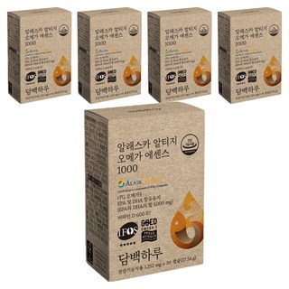 담백하루 알래스카 알티지 오메가 에센스 1000, 5개, 30정