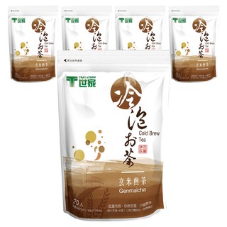 T世家 冷泡茶 玄米煎茶, 低溫冷泡 原味不苦澀 三角茶包設計, 2.5g, 20包, 5袋