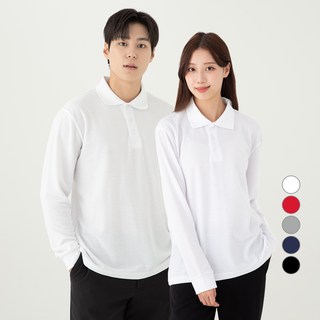 CARET PK長袖Polo衫, 白色