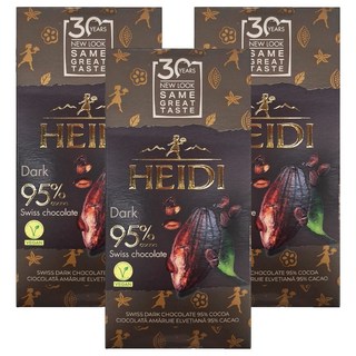 HEIDI 赫蒂 95%黑巧克力 濃郁香醇, 50g, 3盒