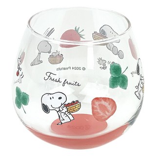 PEANUTS 史努比 玻璃杯, 草莓, 300ml, 1個