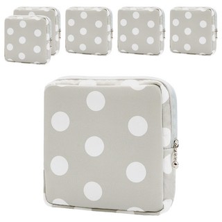 Reddot 紅點生活 防潑水衛生棉萬用收納包, 大波點米, 6個