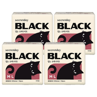 secretday Black褲型衛生棉, M~L(80~105號), 10片, 4包