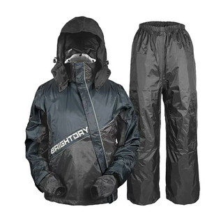 BRIGHTDAY 君邁 OutPerform 終結者斜開專利背包款兩截式雨衣雨褲組, 墨綠色
