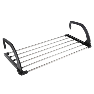 京太陽 掛式窗台晾曬架 (不鏽鋼+塑膠), 黑色