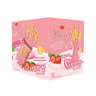 Richy 草莓風味餅乾棒, 400g, 1盒
