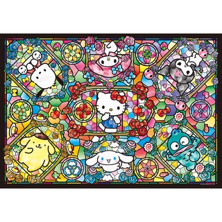 Let's Puzzle 三麗鷗角色彩繪玻璃拼圖, 1000件, 1個, 混合色