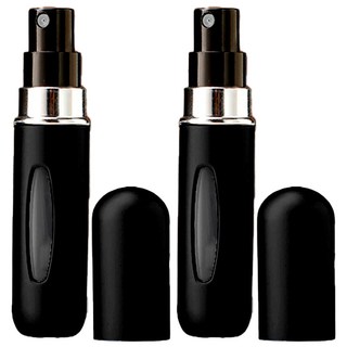 벨루스틴 펌핑식 충전 휴대용 향수공병, 2개, 블랙